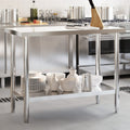 vidaXL Kuchenny stół roboczy, 110x55x85 cm, stal nierdzewna