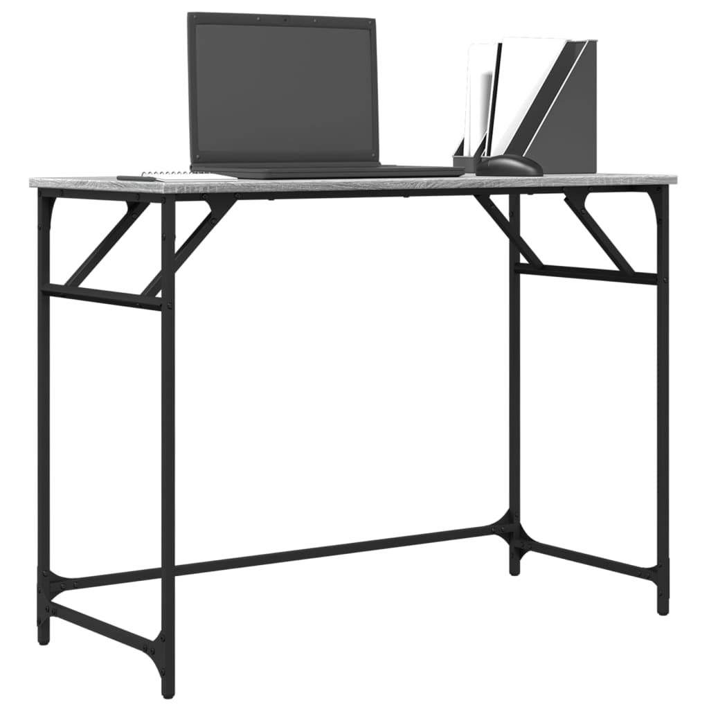 vidaXL Biurko, szary dąb sonoma, 100x45x76 cm, materiał drewnopochodny