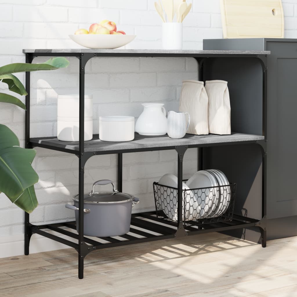 vidaXL Wózek kuchenny, szary dąb sonoma, 100x50x95 cm