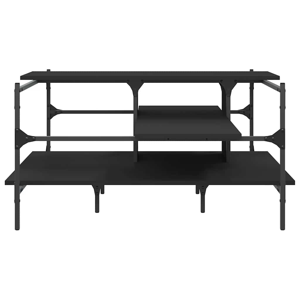 vidaXL Stolik kawowy, czarny, 100x100x48,5 cm, materiał drewnopochodny