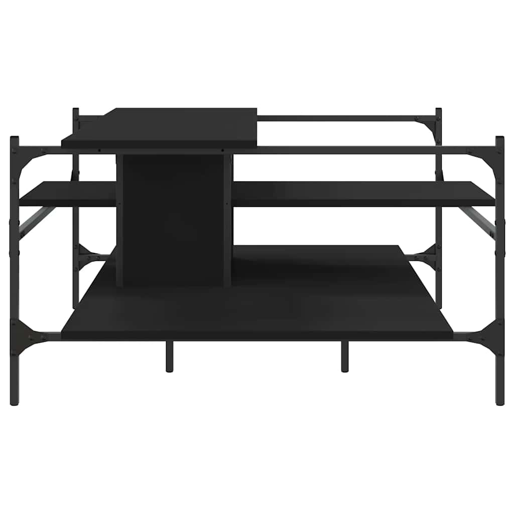 vidaXL Stolik kawowy, czarny, 100x100x48,5 cm, materiał drewnopochodny