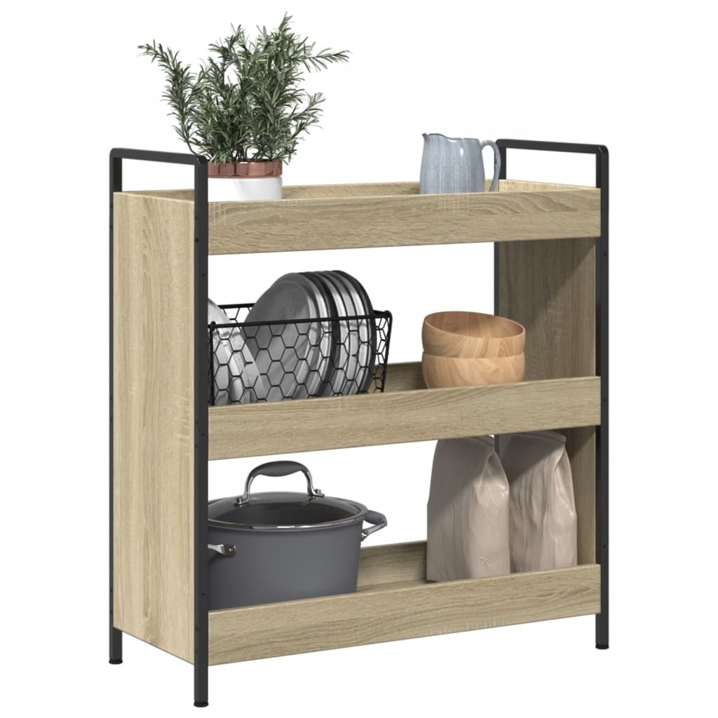 vidaXL Wózek kuchenny, dąb sonoma 70x30x82 cm, materiał drewnopochodny
