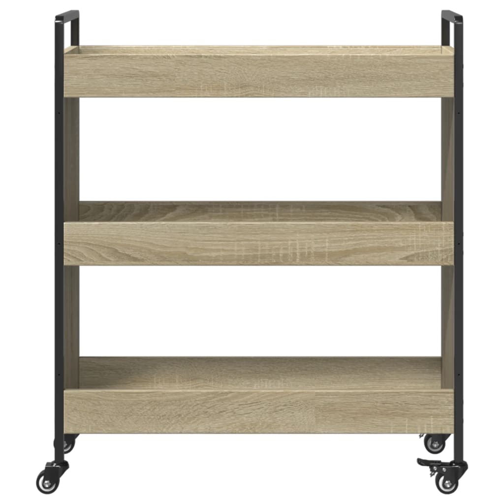 vidaXL Wózek kuchenny, dąb sonoma 70x30x82 cm, materiał drewnopochodny