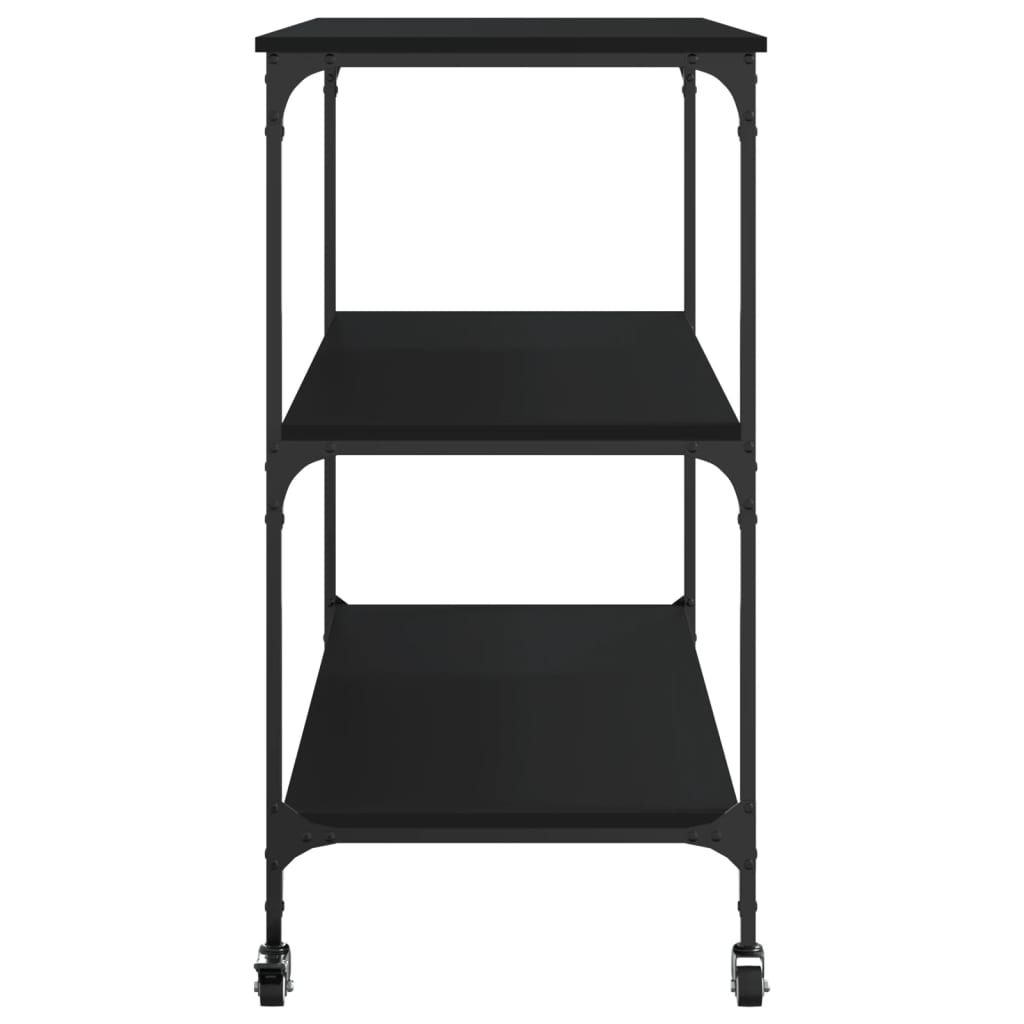 vidaXL Wózek kuchenny, czarny, 102x50x95, materiał drewnopochodny