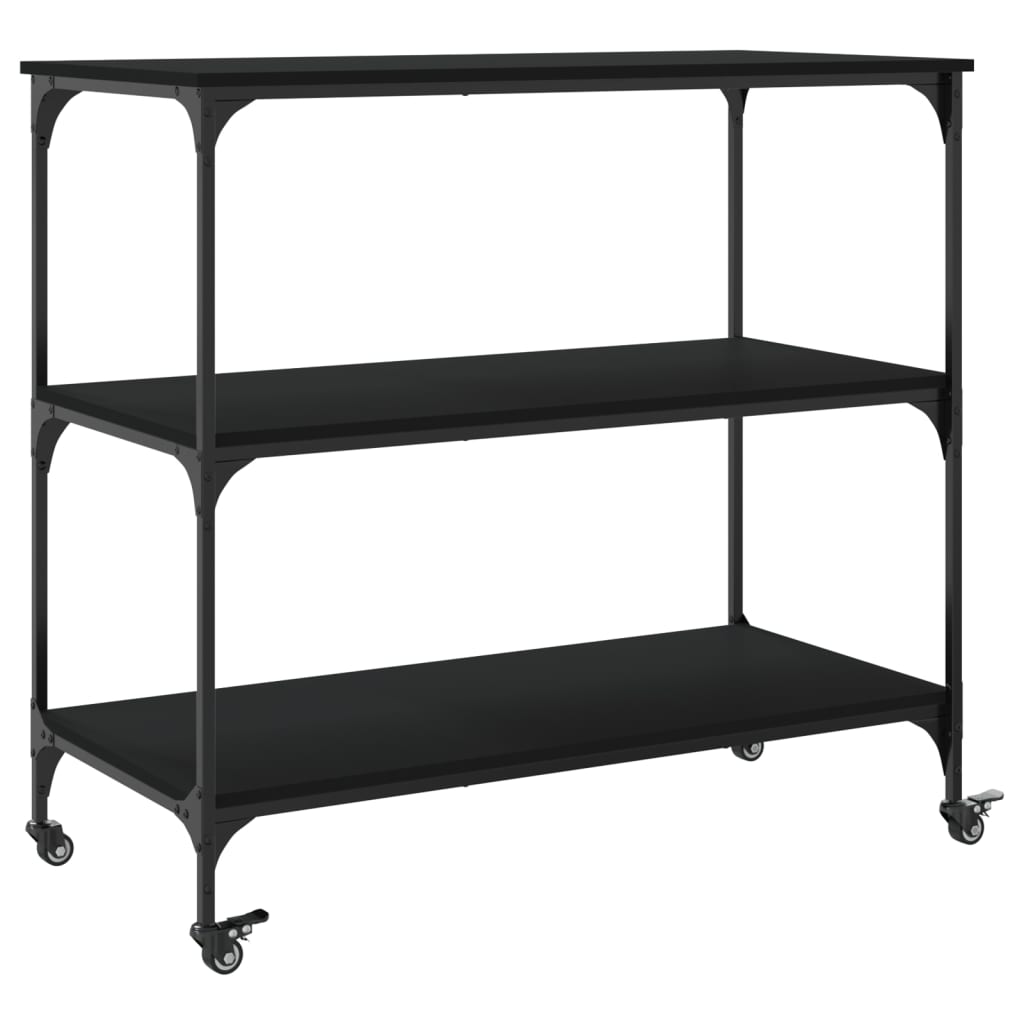 vidaXL Wózek kuchenny, czarny, 102x50x95, materiał drewnopochodny