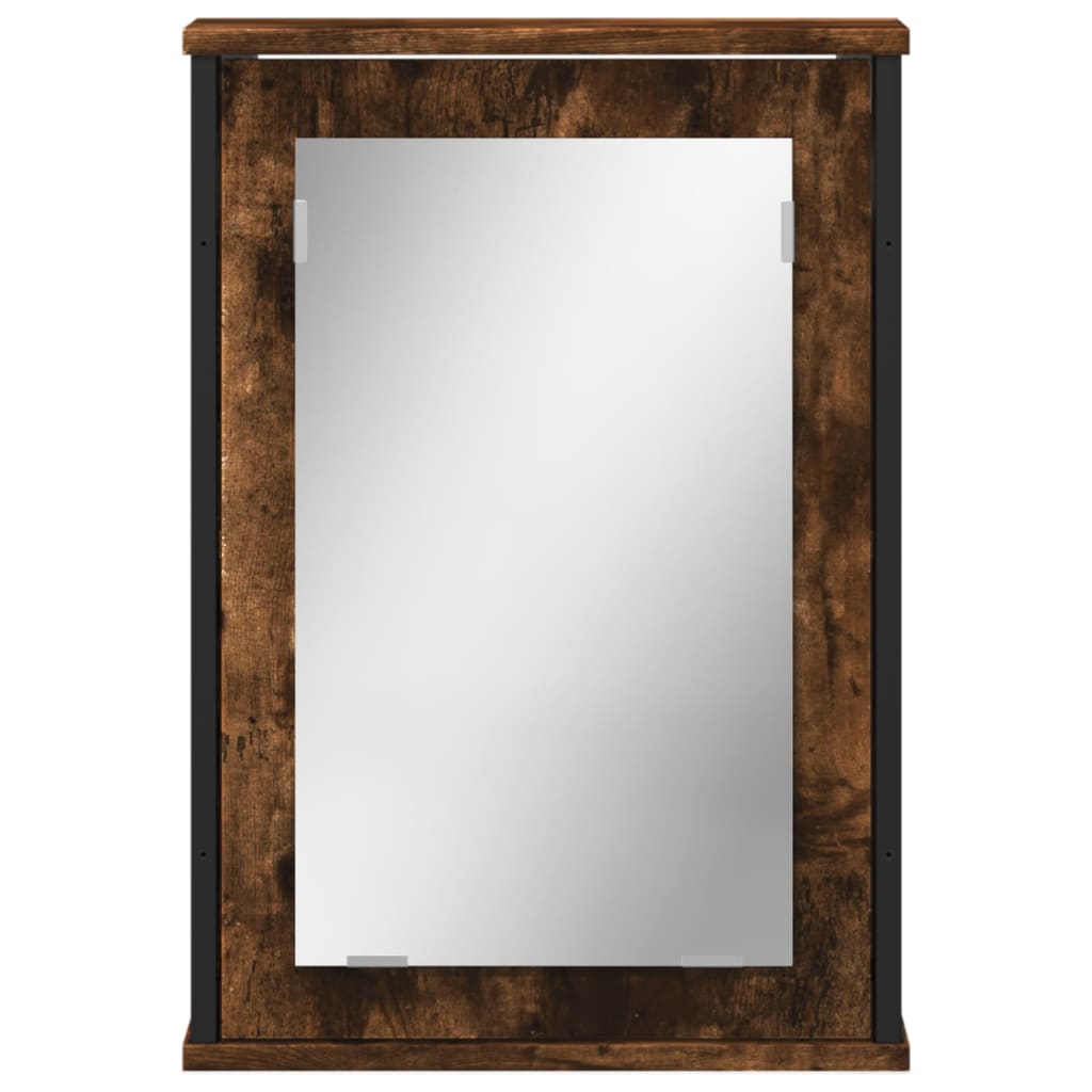 vidaXL Szafka łazienkowa z lustrem, przydymiony dąb, 42x12x60 cm
