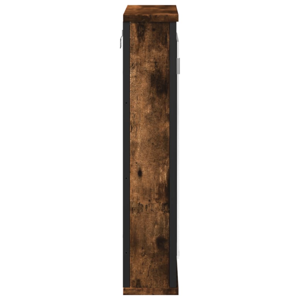vidaXL Szafka łazienkowa z lustrem, przydymiony dąb, 42x12x60 cm