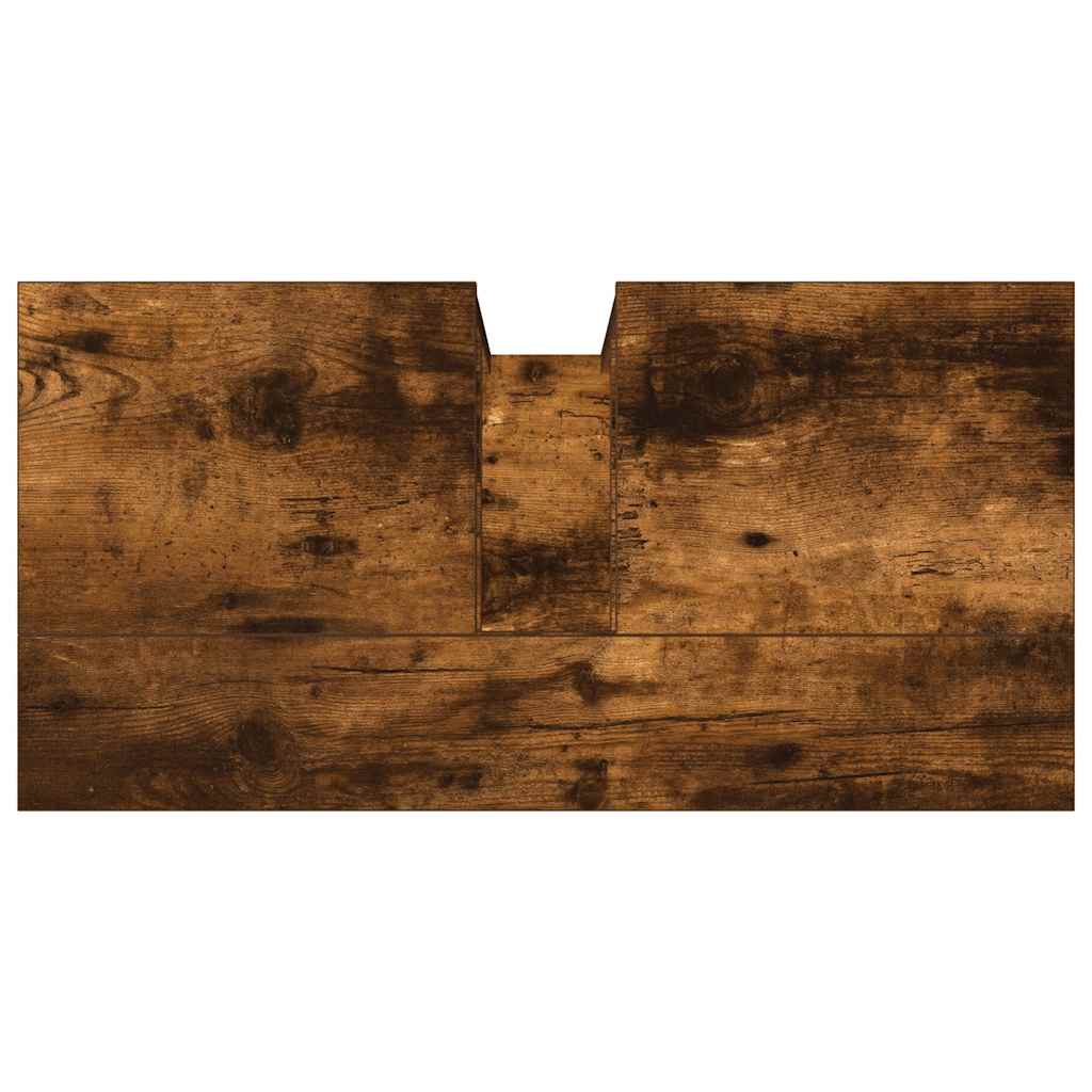 vidaXL Szafka pod umywalkę, przydymiony dąb, 60x30x60 cm