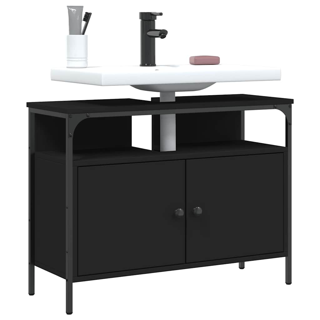 vidaXL Szafka pod umywalkę, czarna, 80x30x60 cm