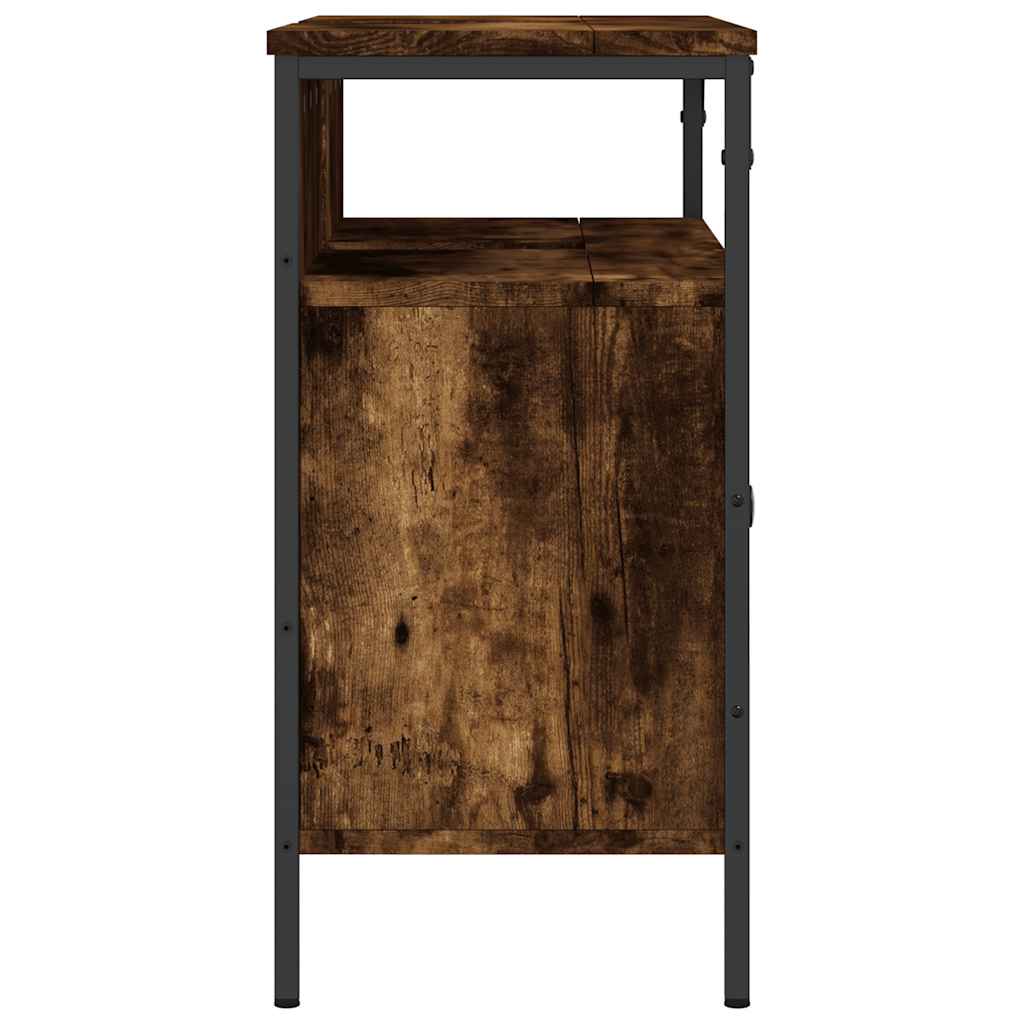vidaXL Szafka pod umywalkę, przydymiony dąb, 80x30x60 cm