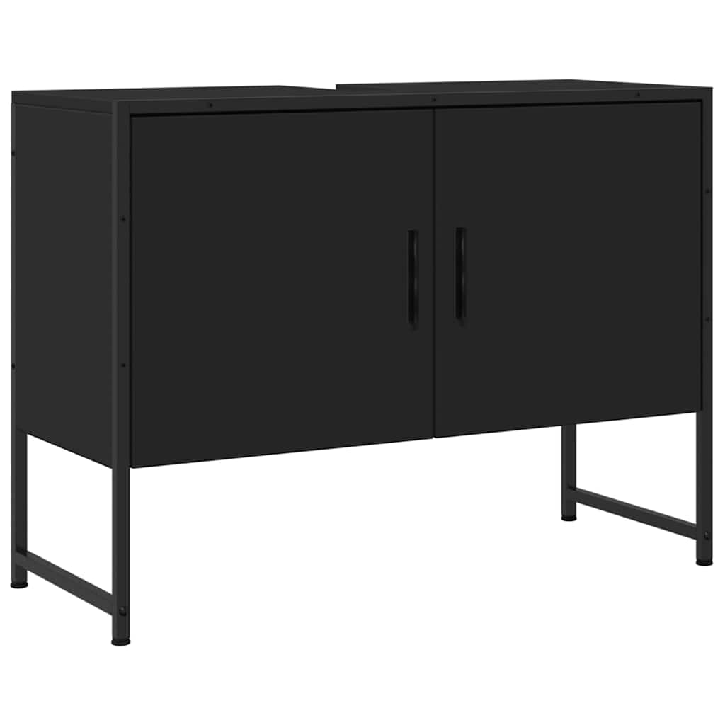 vidaXL Szafka pod umywalkę, czarna, 80x33x60 cm