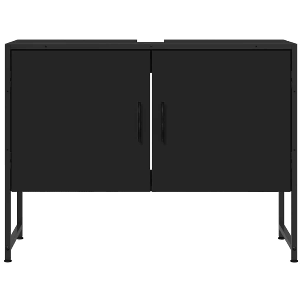 vidaXL Szafka pod umywalkę, czarna, 80x33x60 cm