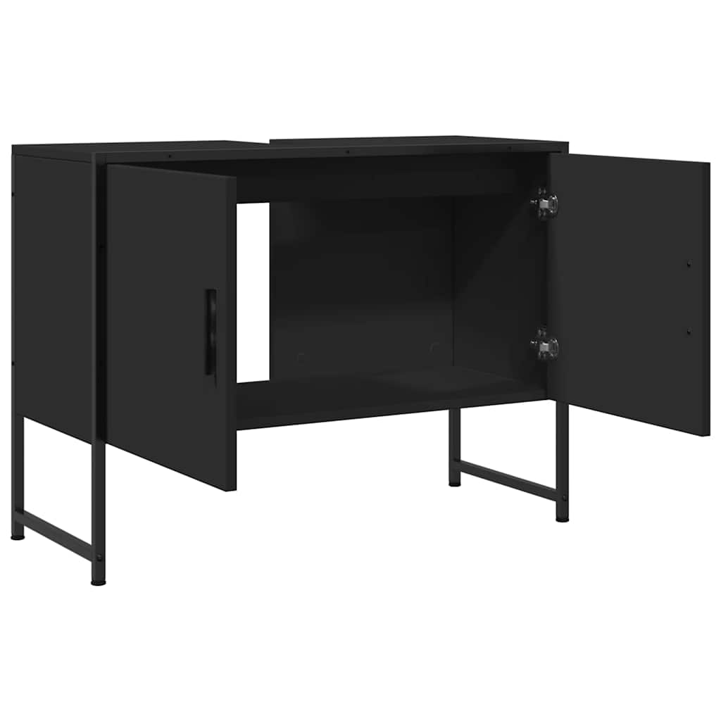vidaXL Szafka pod umywalkę, czarna, 80x33x60 cm