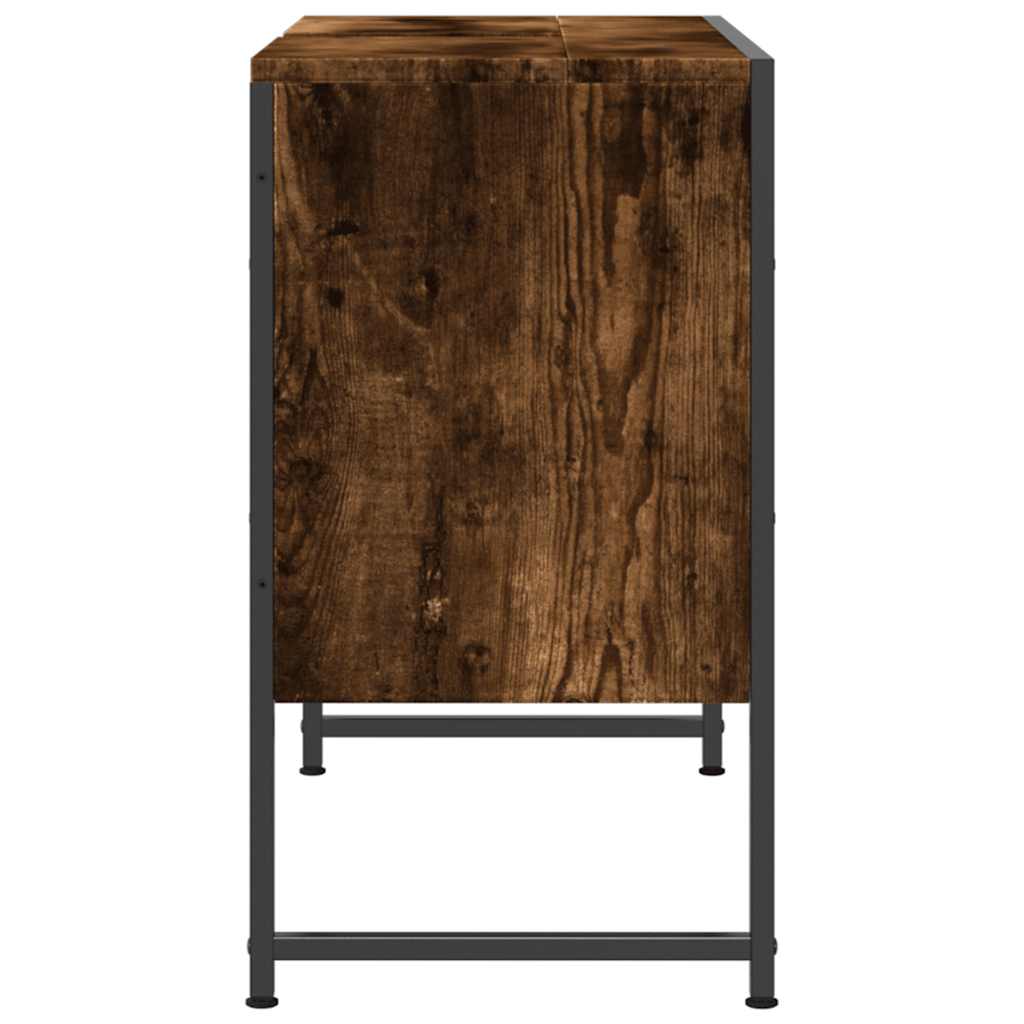 vidaXL Szafka pod umywalkę przydymiony dąb, 80x33x60 cm