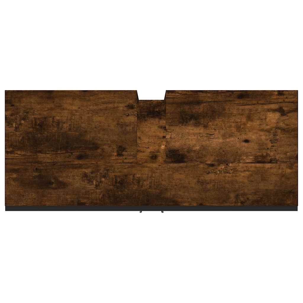 vidaXL Szafka pod umywalkę przydymiony dąb, 80x33x60 cm