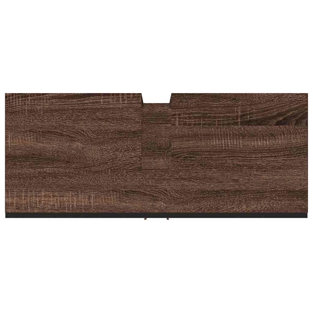 vidaXL Szafka pod umywalkę, brązowy dąb, 80x33x60 cm