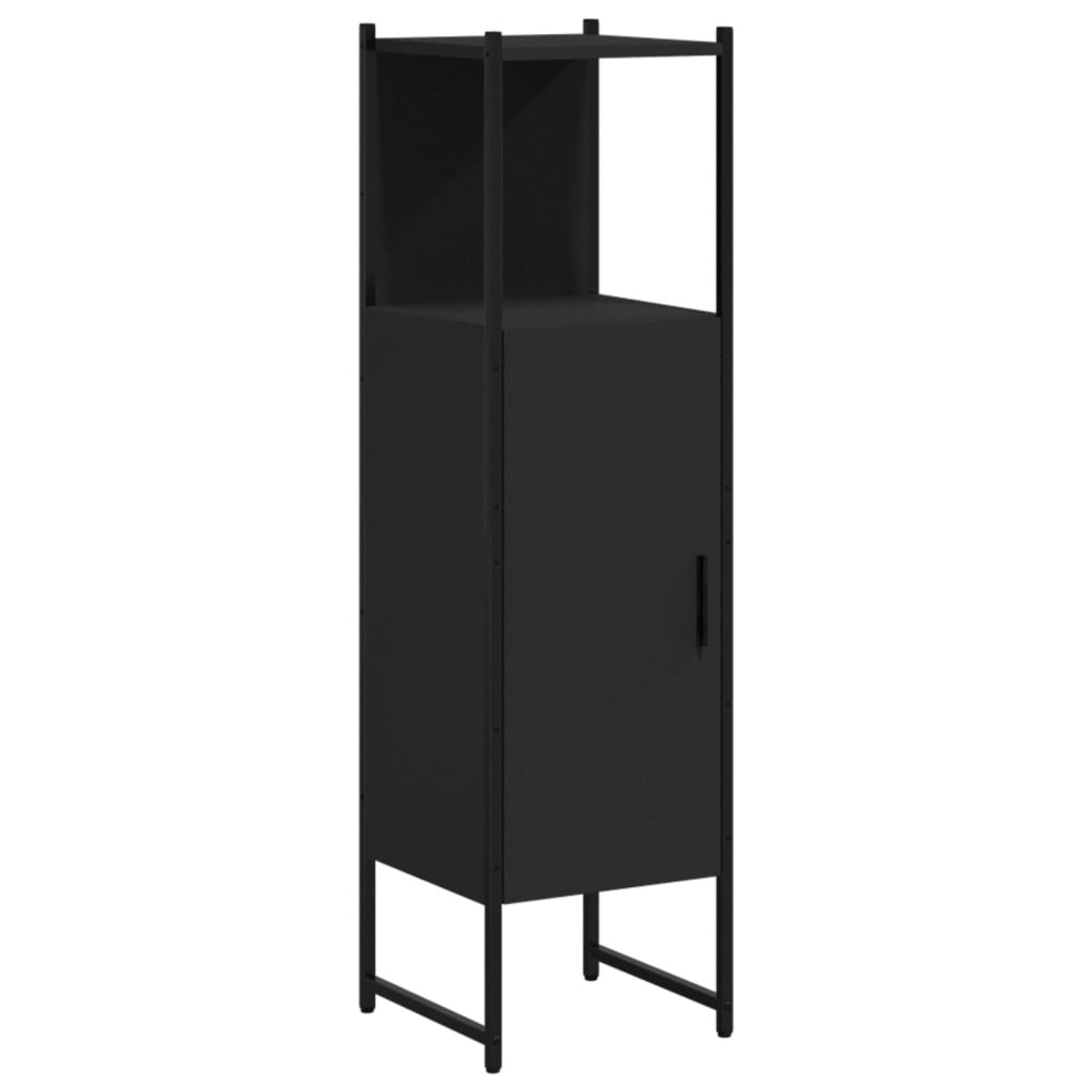 vidaXL Szafka łazienkowa czarna 33x33x120,5 cm materiał drewnopochodny
