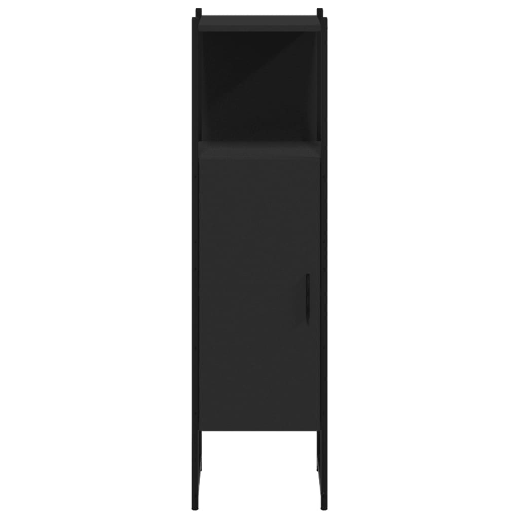 vidaXL Szafka łazienkowa czarna 33x33x120,5 cm materiał drewnopochodny