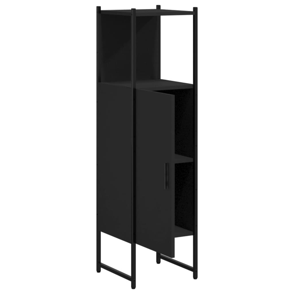 vidaXL Szafka łazienkowa czarna 33x33x120,5 cm materiał drewnopochodny