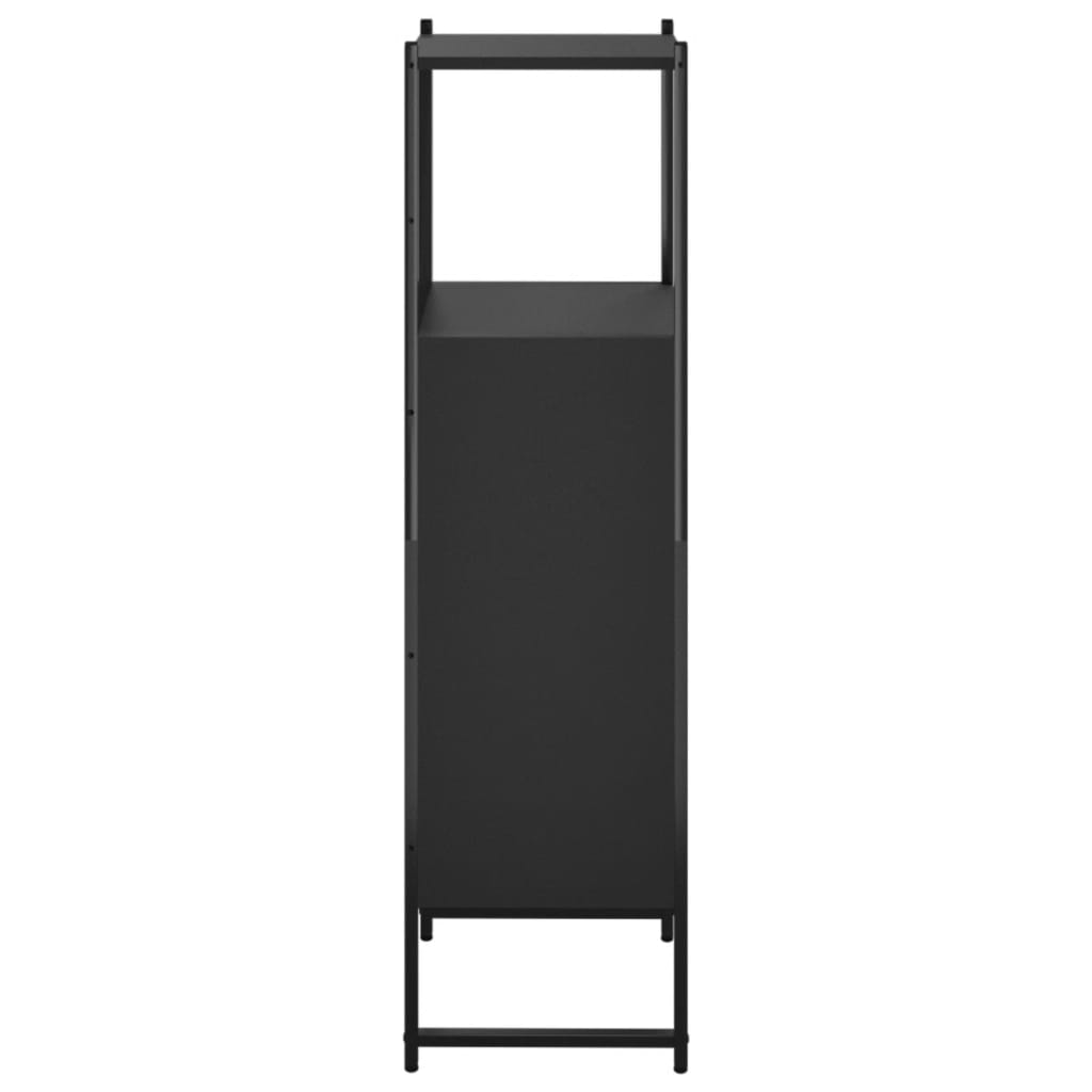 vidaXL Szafka łazienkowa czarna 33x33x120,5 cm materiał drewnopochodny