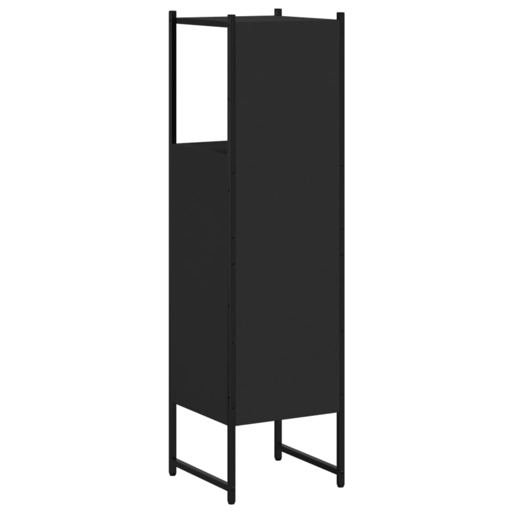 vidaXL Szafka łazienkowa czarna 33x33x120,5 cm materiał drewnopochodny