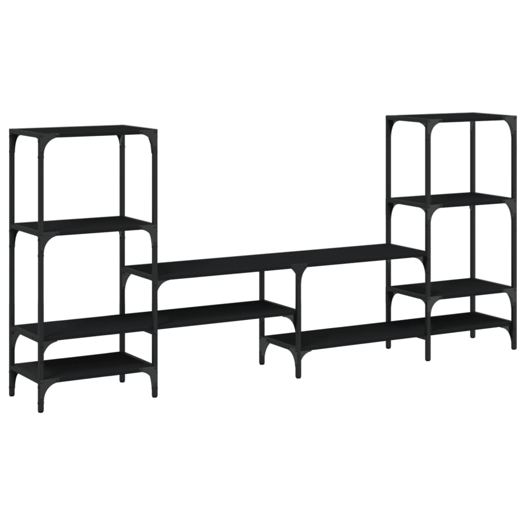 vidaXL Szafka pod TV, czarna, 206,5x28,5x95 cm