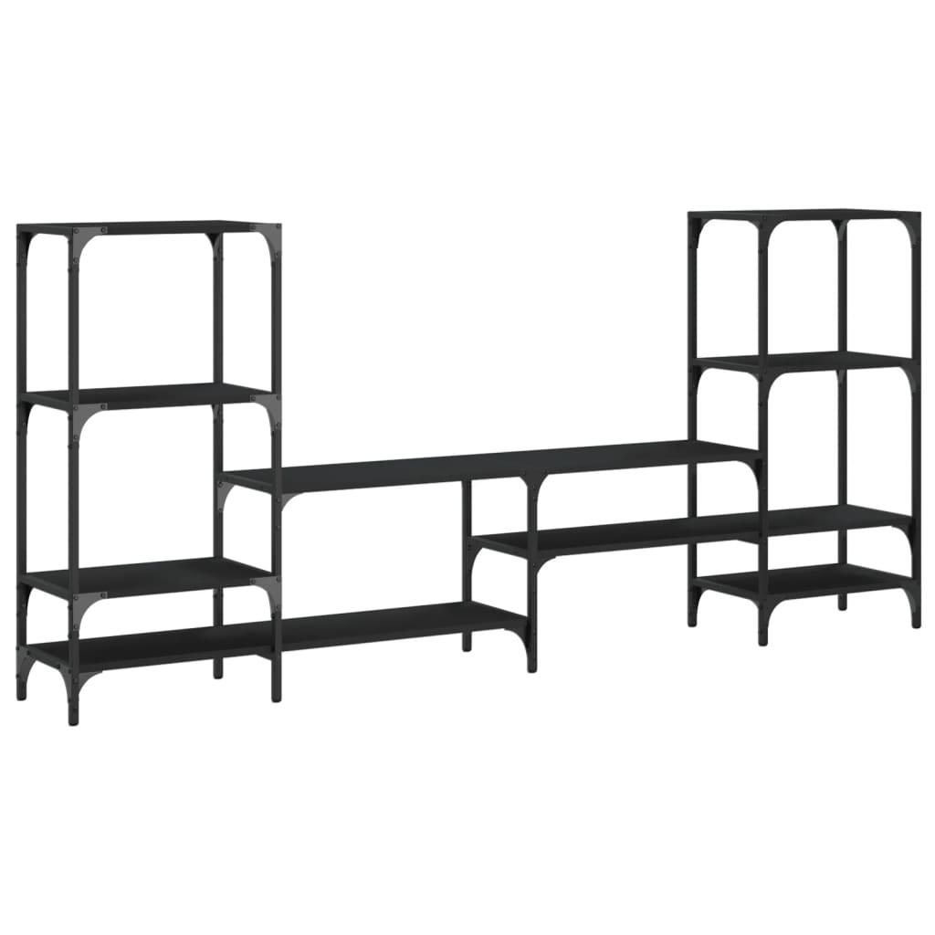 vidaXL Szafka pod TV, czarna, 206,5x28,5x95 cm