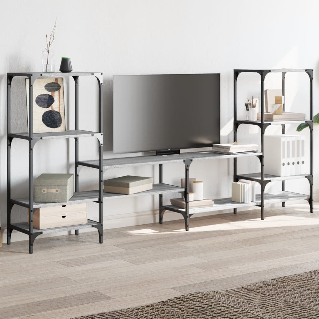 vidaXL Szafka pod TV, szary dąb sonoma, 206,5x28,5x95 cm