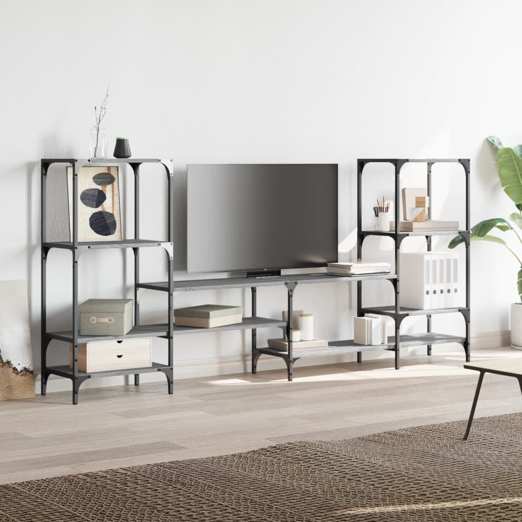 vidaXL Szafka pod TV, szary dąb sonoma, 206,5x28,5x95 cm