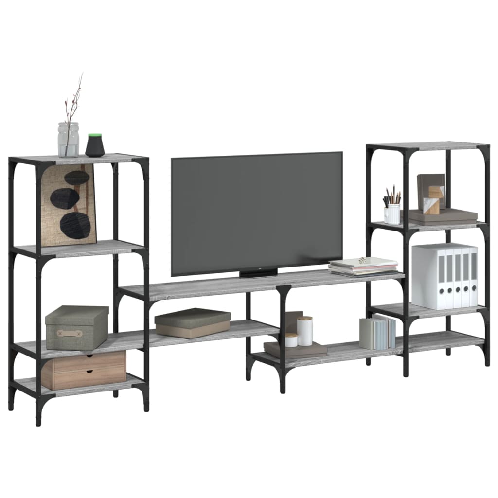 vidaXL Szafka pod TV, szary dąb sonoma, 206,5x28,5x95 cm