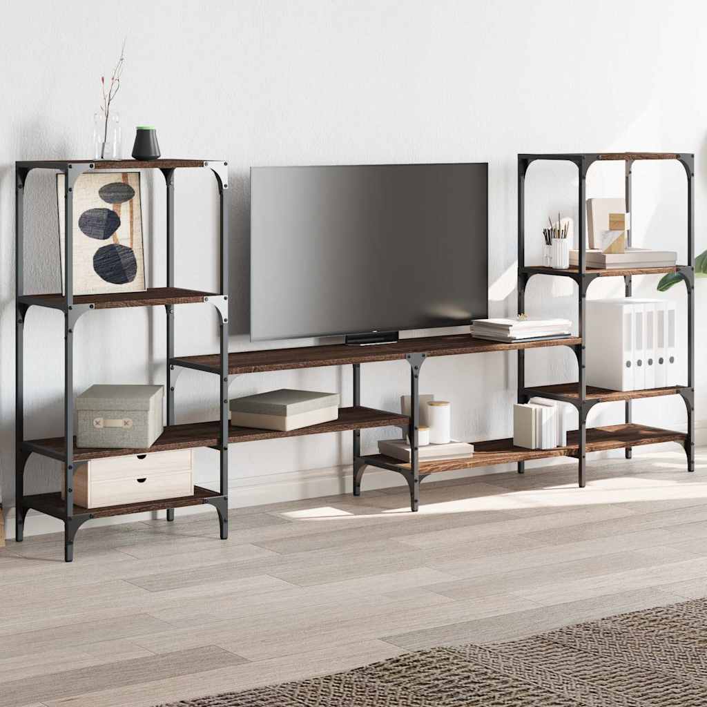 vidaXL Szafka pod TV, brązowy dąb, 206,5x28,5x95 cm