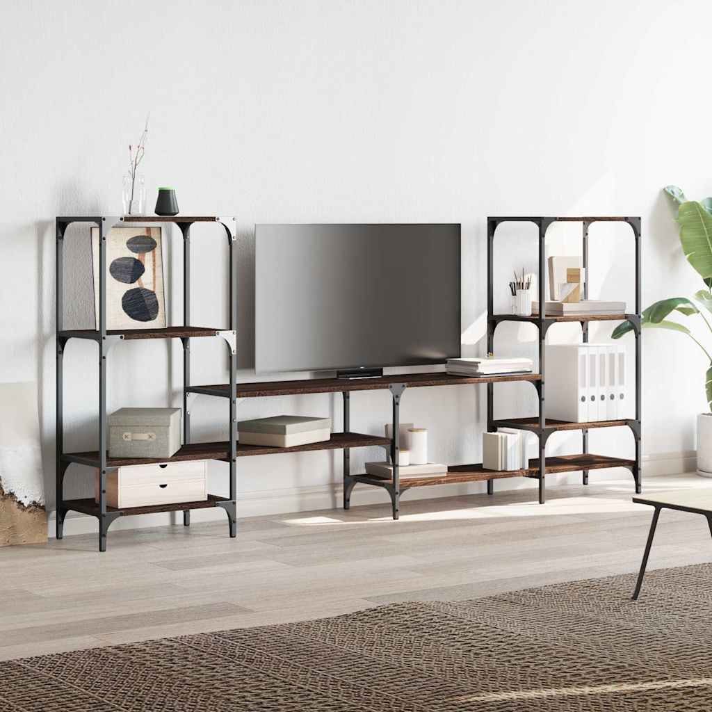 vidaXL Szafka pod TV, brązowy dąb, 206,5x28,5x95 cm