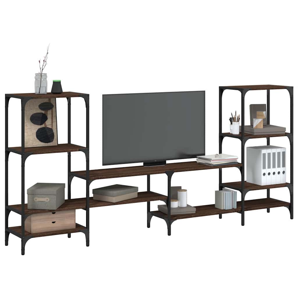 vidaXL Szafka pod TV, brązowy dąb, 206,5x28,5x95 cm