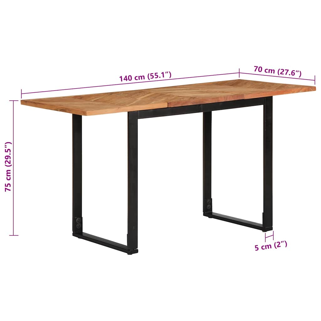vidaXL Stół jadalny 140x70x75 cm lite drewno akacjowe