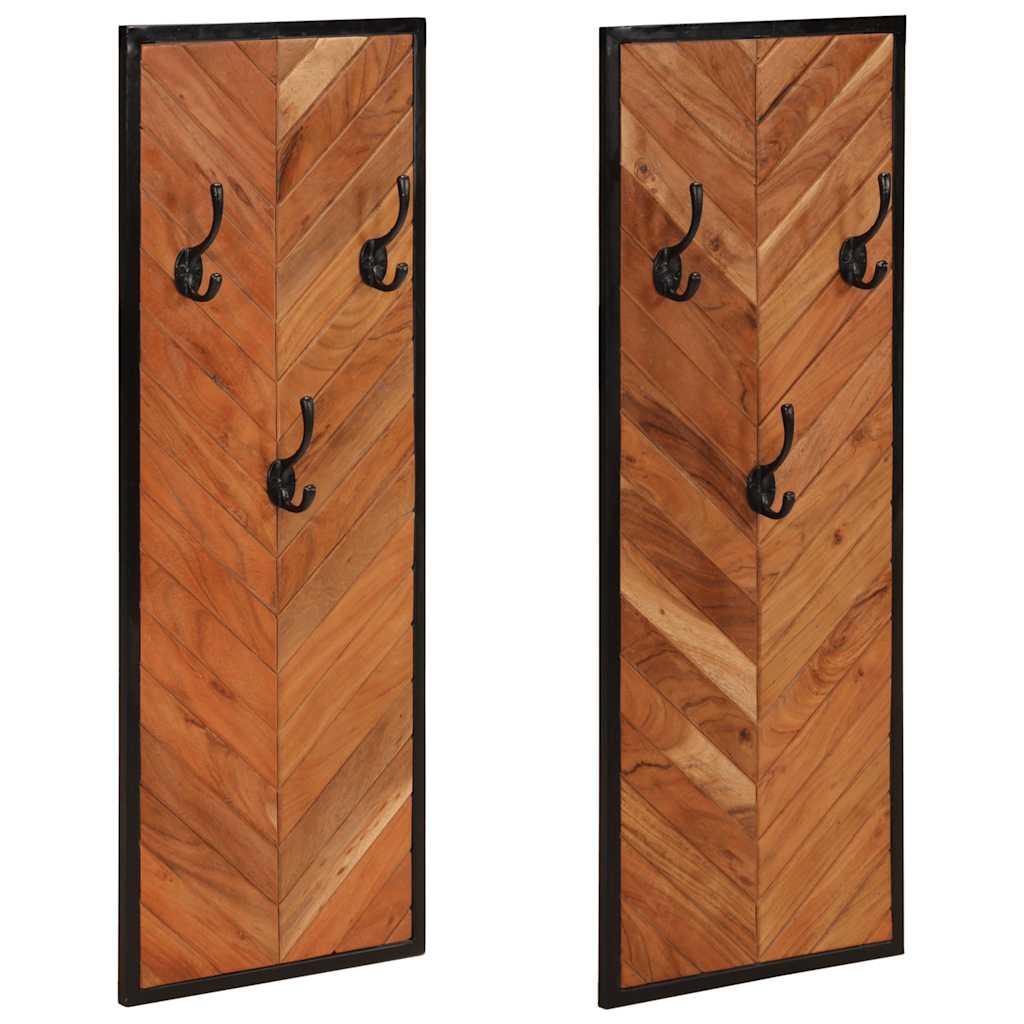 vidaXL Wieszaki na ubrania 2 szt. 35x1x90 cm Drewno lite Akacja