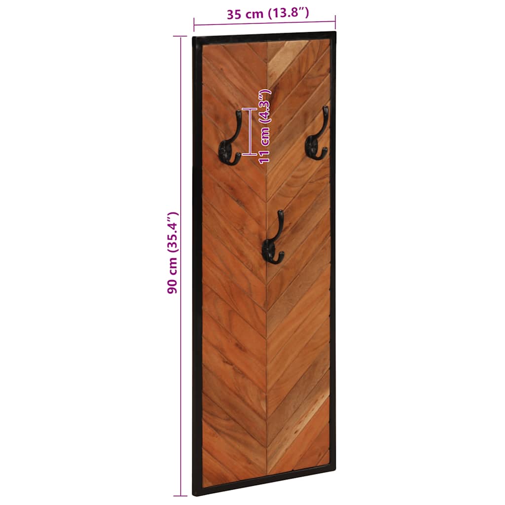 vidaXL Wieszaki na ubrania 2 szt. 35x1x90 cm Drewno lite Akacja