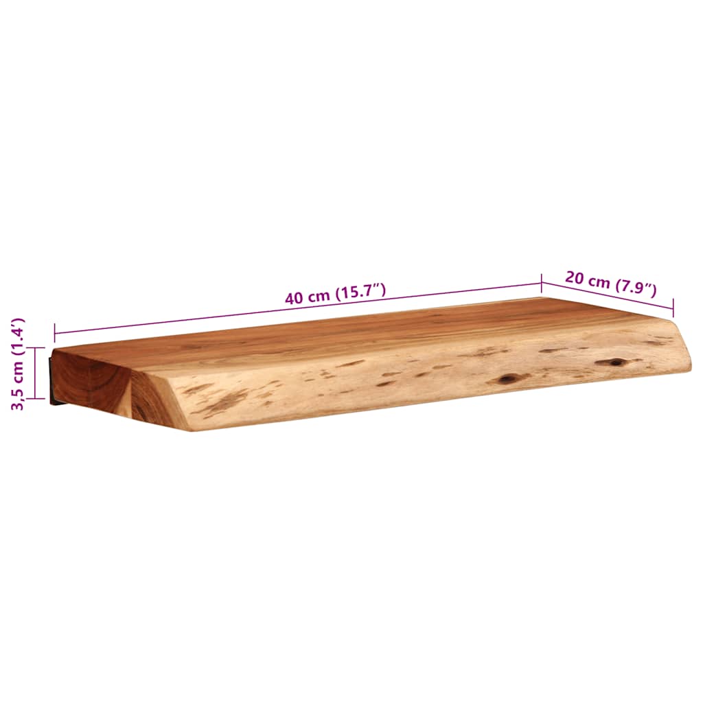 vidaXL Półki ścienne 2 szt. 40x20x3,5 cm Drewno lite Akacja