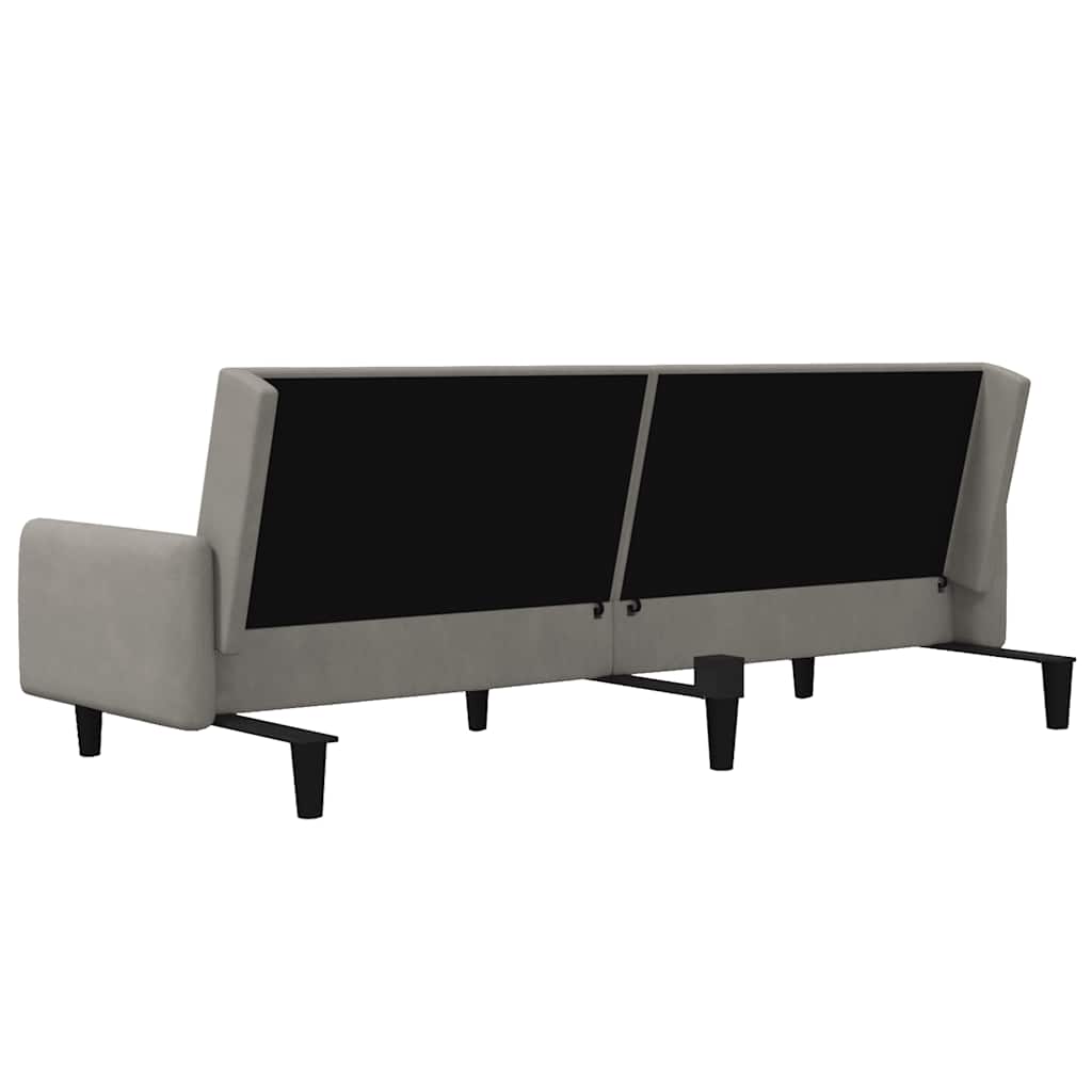 vidaXL 2-osobowa kanapa, jasnoszara, tapicerowana aksamitem
