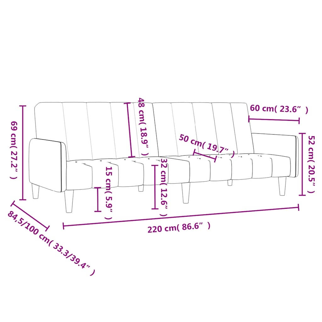vidaXL 2-osobowa kanapa, brązowa, tapicerowana aksamitem