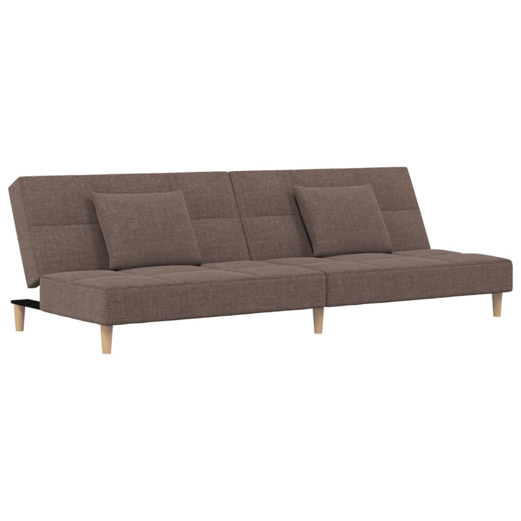 vidaXL 2-osobowa kanapa, 2 poduszki, kolor taupe, tapicerowana tkaniną