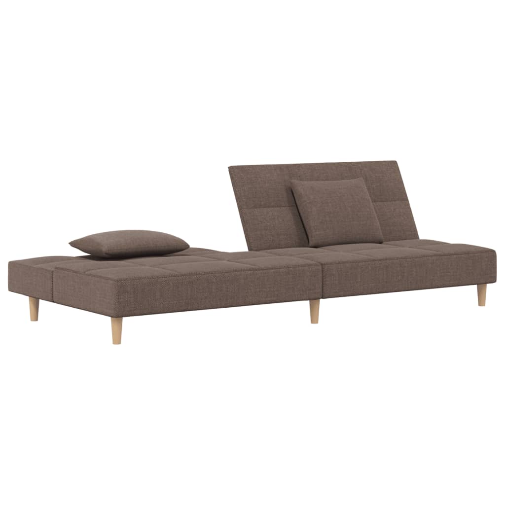 vidaXL 2-osobowa kanapa, 2 poduszki, kolor taupe, tapicerowana tkaniną