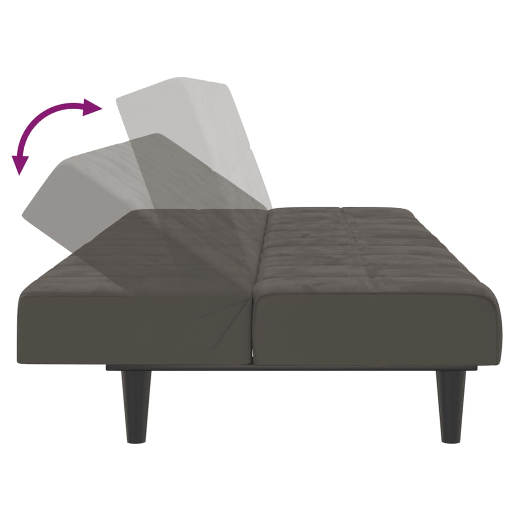 vidaXL 2-osobowa kanapa, ciemnoszara, tapicerowana aksamitem