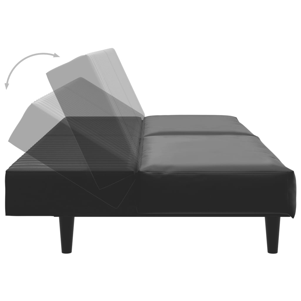 vidaXL 2-osobowa sofa, czarna, sztuczna skóra