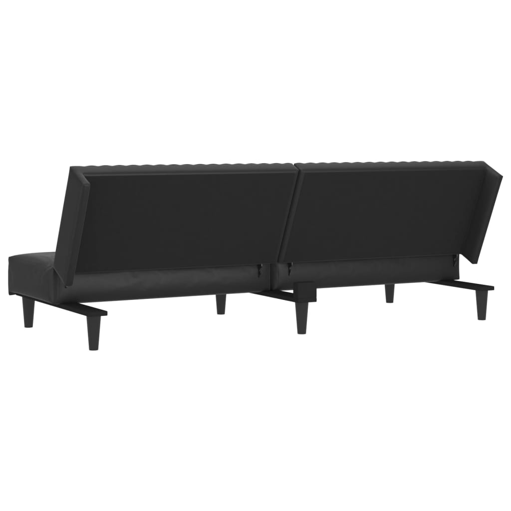 vidaXL 2-osobowa sofa, czarna, sztuczna skóra