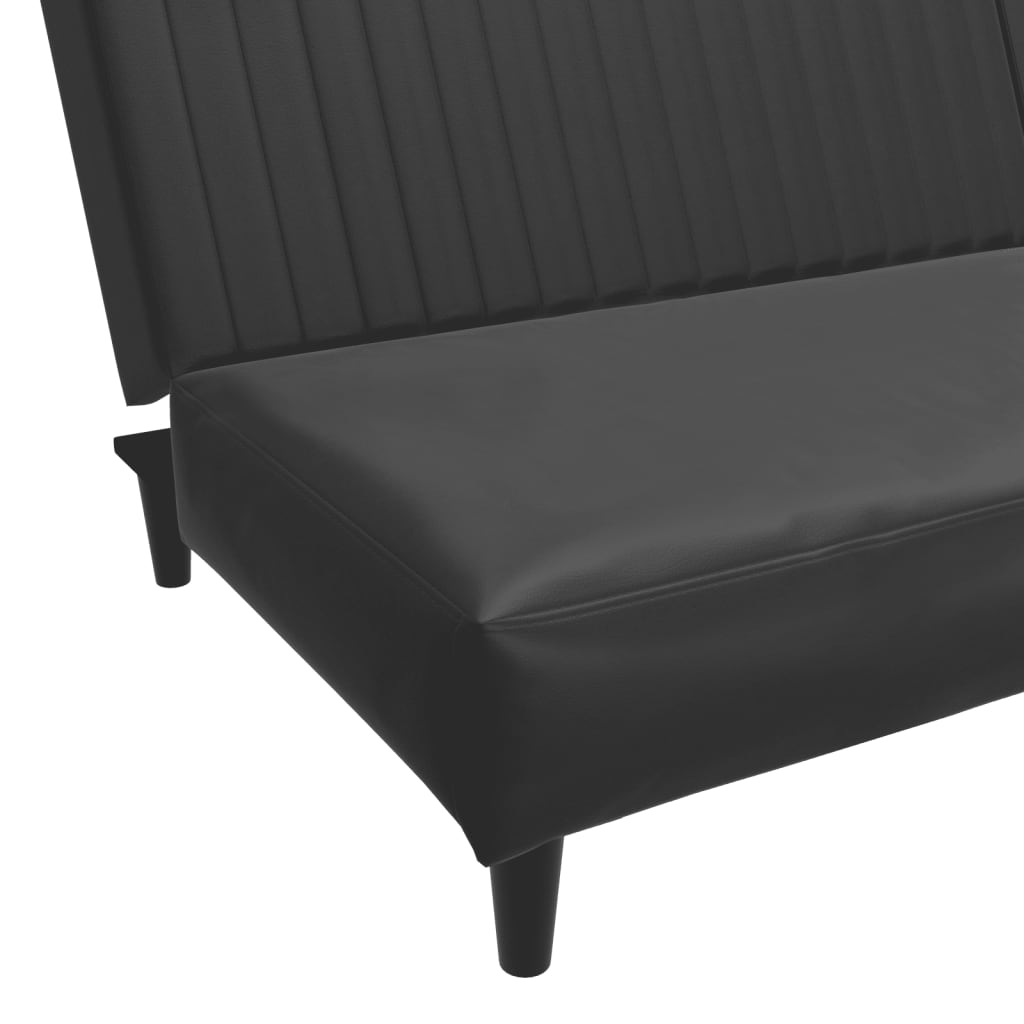 vidaXL 2-osobowa sofa, czarna, sztuczna skóra