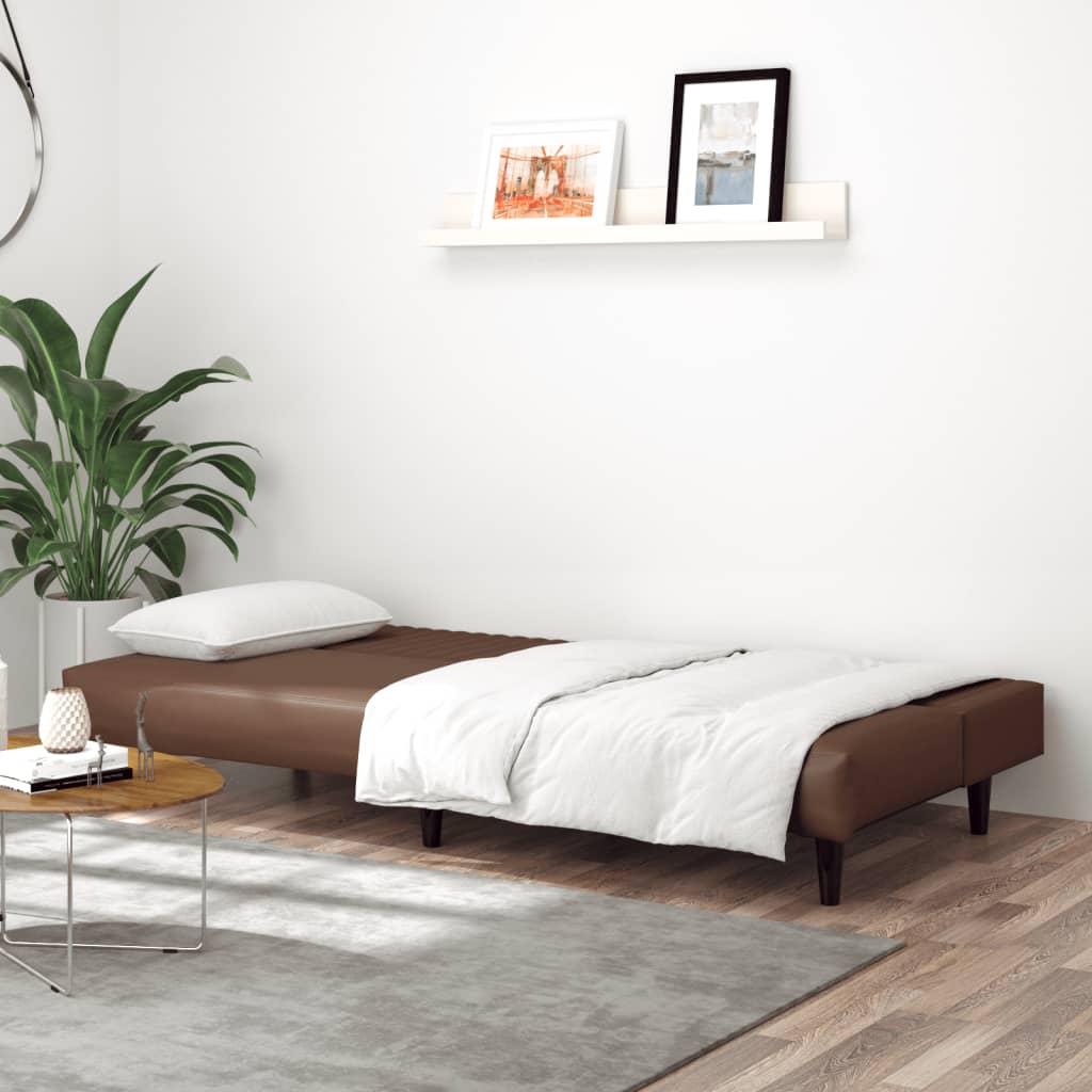vidaXL 2-osobowa sofa, brązowa, sztuczna skóra