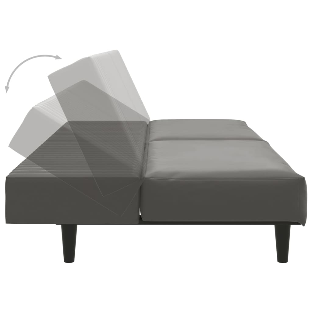 vidaXL 2-osobowa sofa, szara, sztuczna skóra
