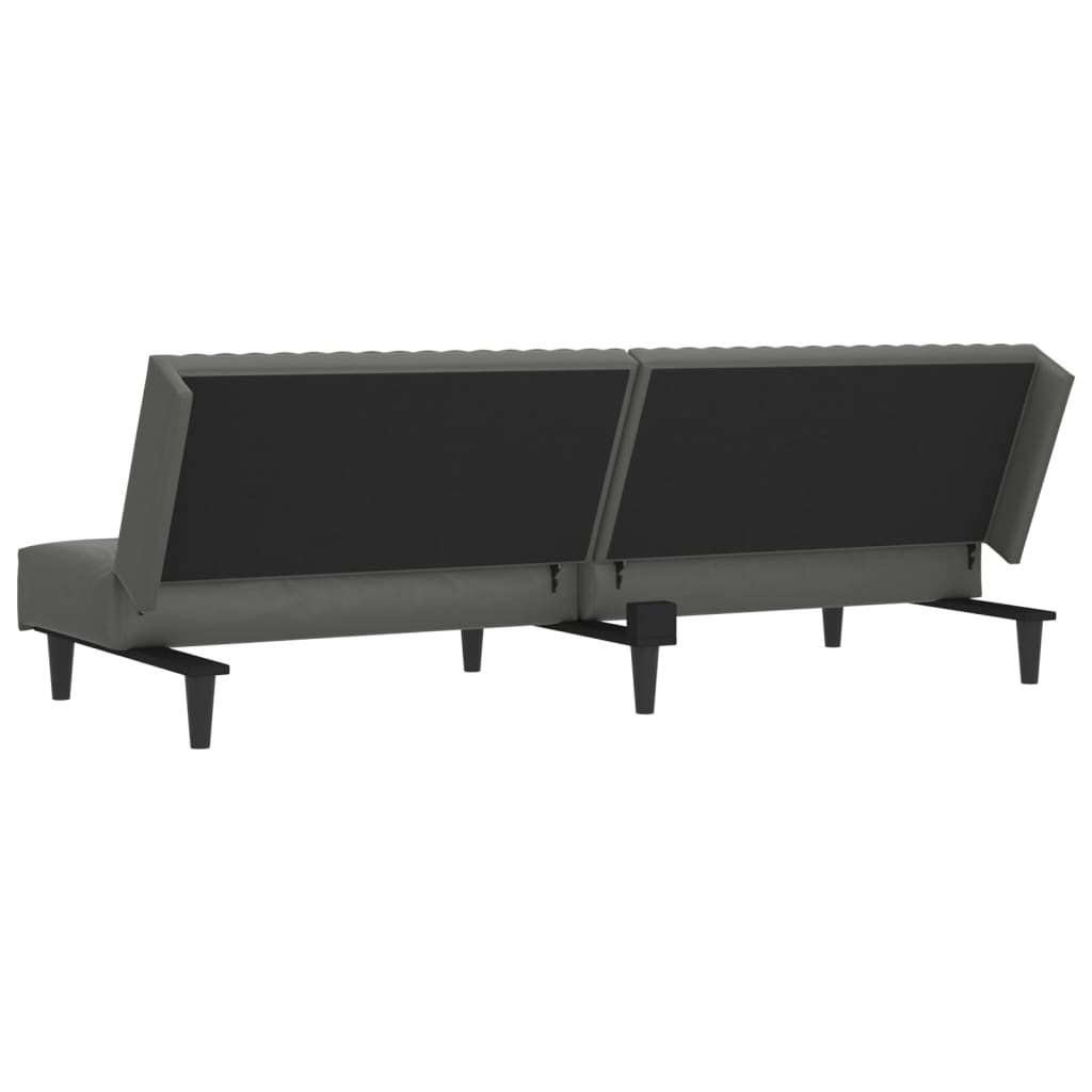 vidaXL 2-osobowa sofa, szara, sztuczna skóra