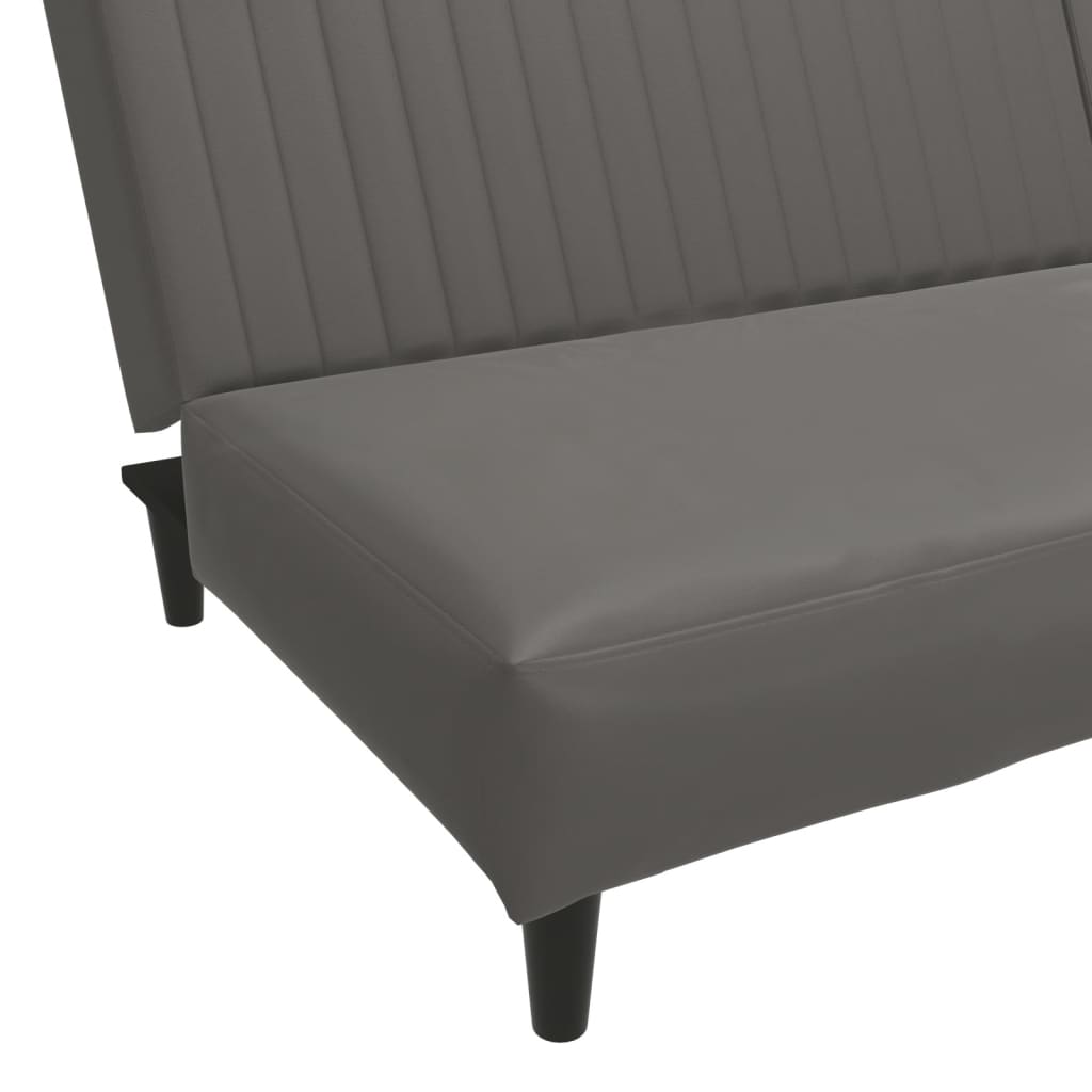 vidaXL 2-osobowa sofa, szara, sztuczna skóra