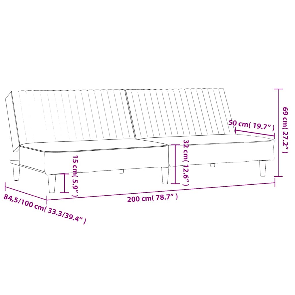 vidaXL 2-osobowa sofa, szara, sztuczna skóra